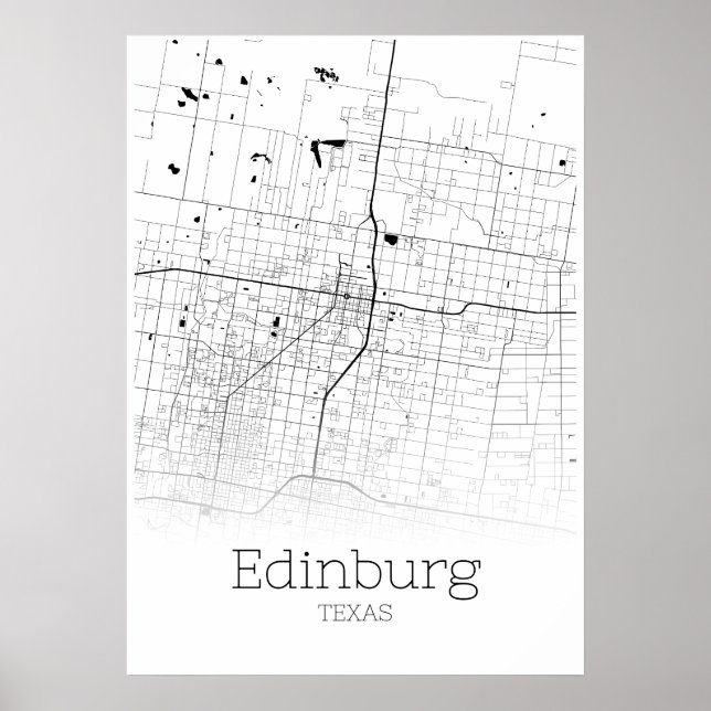 Edinburg Map - Texas - City Map Poster (Vorne)