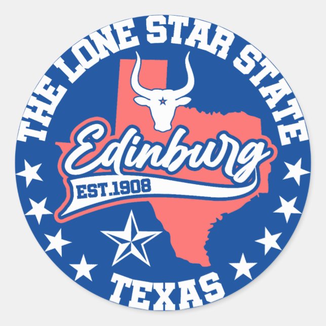 Edinburg, Texas Runder Aufkleber (Vorderseite)