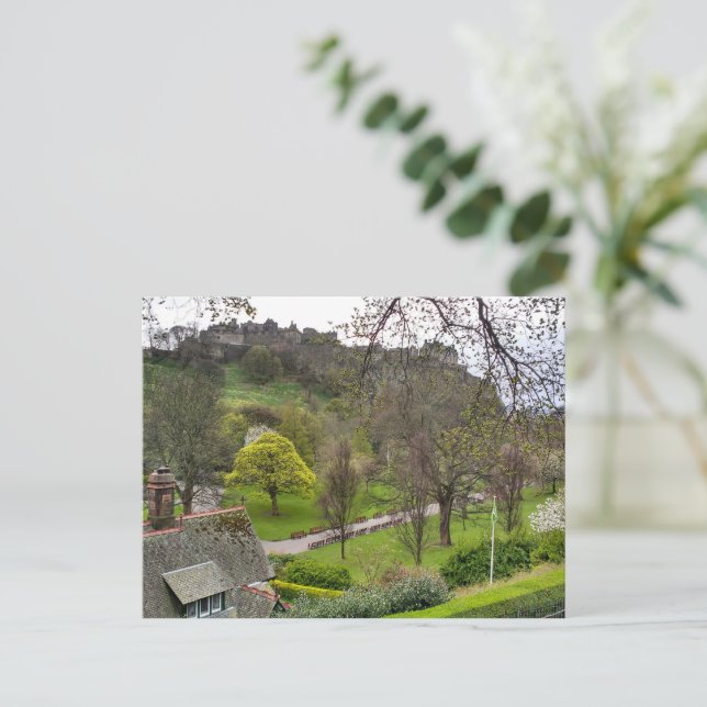 Edinburgh Castle in Spring Postkarte (Stehend Vorderseite)