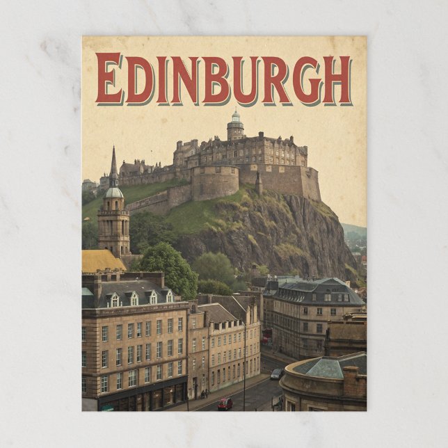 Edinburgh Castle in Vintagen Tones Postkarte (Von Creator hochgeladen)