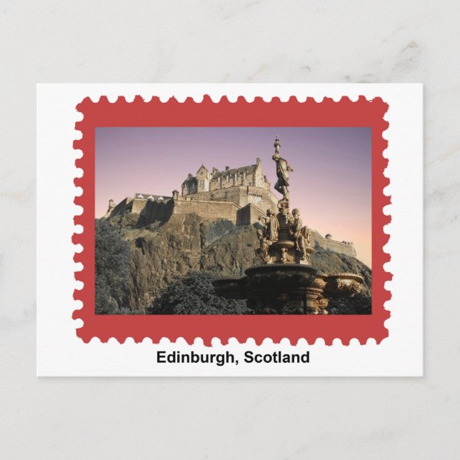 Edinburgh Castle Postage Briefmarke Postkarte (Vorderseite)