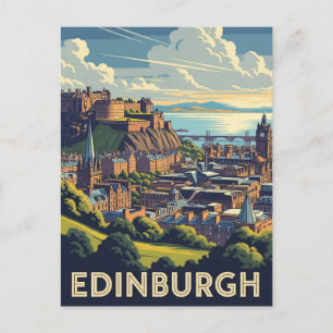 Edinburgh Castle Schottland Vintage Reise Postkarte