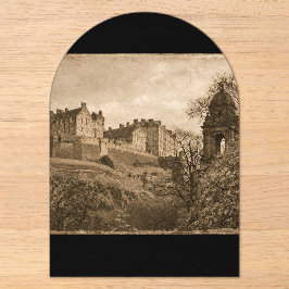 Edinburgh Castle Sepia-Fotografie Acryleinladungen