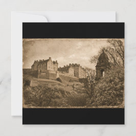 Edinburgh Castle Sepia-Fotografie Einladung