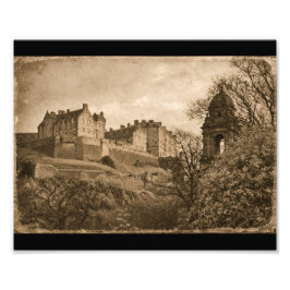 Edinburgh Castle Sepia-Fotografie Fotodruck