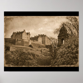 Edinburgh Castle Sepia-Fotografie Poster