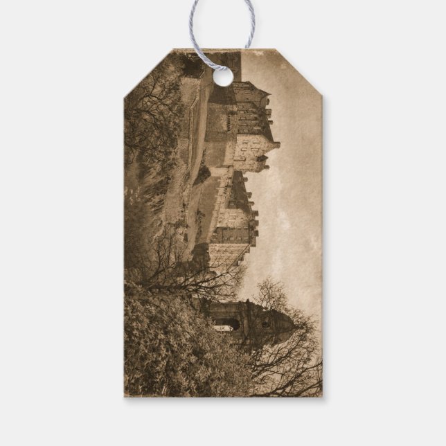 Edinburgh Castle Sepia Photograph Geschenkanhänger (Vorderseite)