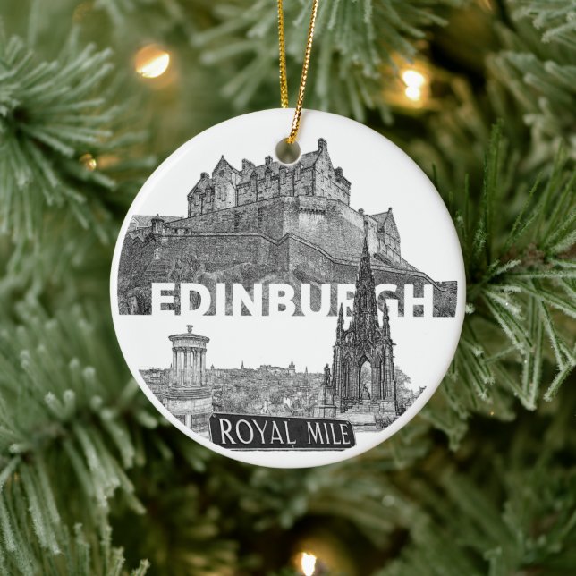 Edinburgh Christmas Bauble Keramik Ornament (Baum)