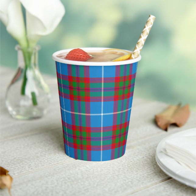 Edinburgh City Scottish Kariert Pattern Paper Cups Pappbecher (In Situ)