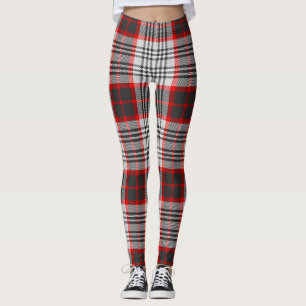Edinburgh City Tartan Kariert Grau Schwarz Leggings