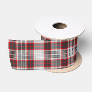 Edinburgh City Tartan Kariert Grau Schwarz Satinband