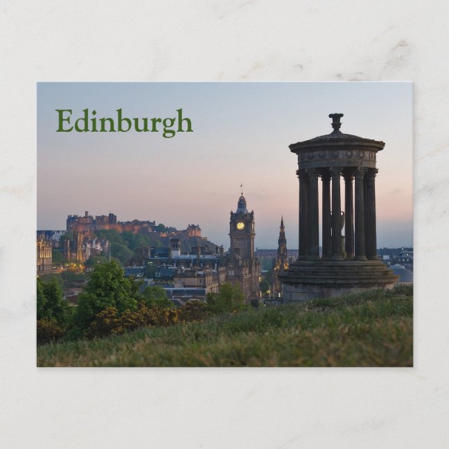 Edinburgh Cityscape Sunset Postcard Postkarte (Vorderseite)