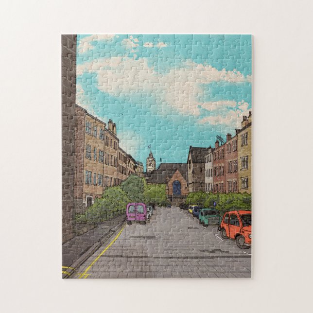 Edinburgh Downtown Citycape Illustration (Vertikal)
