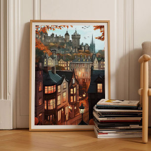 Edinburgh Druck Edinburgh Illustration Schottland Poster
