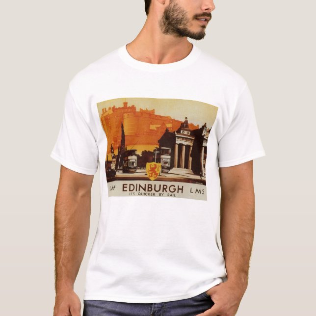 Edinburgh durch LNER Schienen-Plakat T-Shirt (Vorderseite)