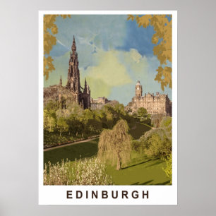 Edinburgh England Vintage-Reise Poster