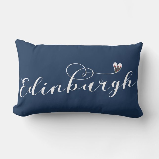 Edinburgh Flag Heart, Edinburgher Kissen Für Draußen (Vorderseite)