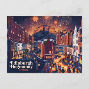 Edinburgh Hogmanay Schottland Postkarte