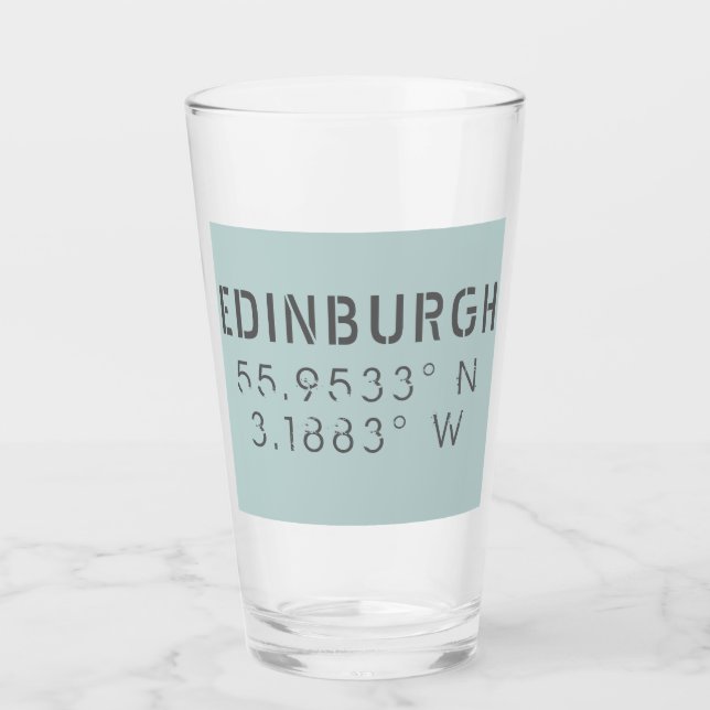 Edinburgh Latitude & Longitude Glas (Vorderseite)