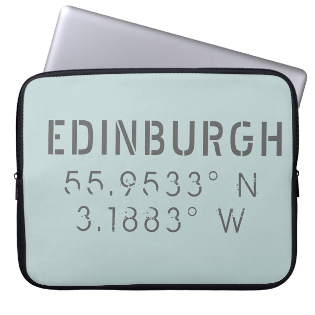 Edinburgh Latitude Longitude Laptopschutzhülle (Vorderseite)