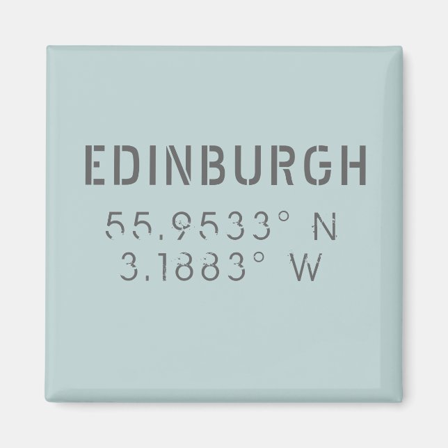 Edinburgh Latitude & Longitude Magnet (Vorne)