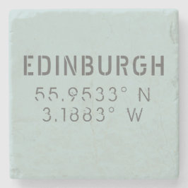 Edinburgh Latitude Longitude Steinuntersetzer