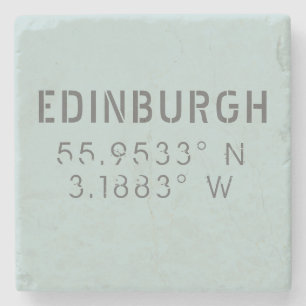 Edinburgh Latitude Longitude Steinuntersetzer