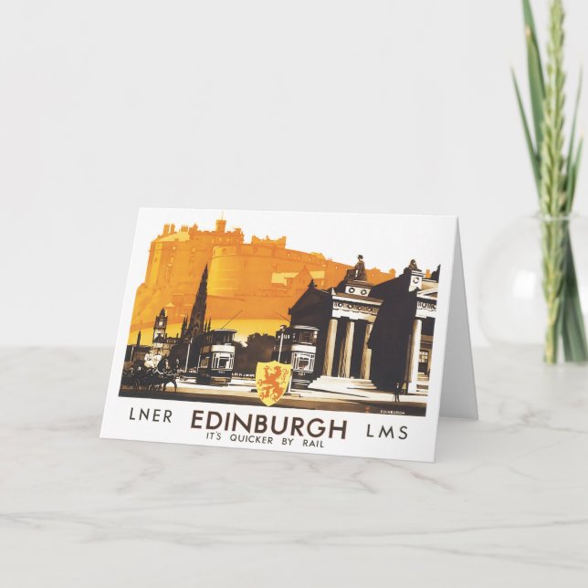 Edinburgh LNER Fine Vintage Travel Poster Karte (Vorderseite)