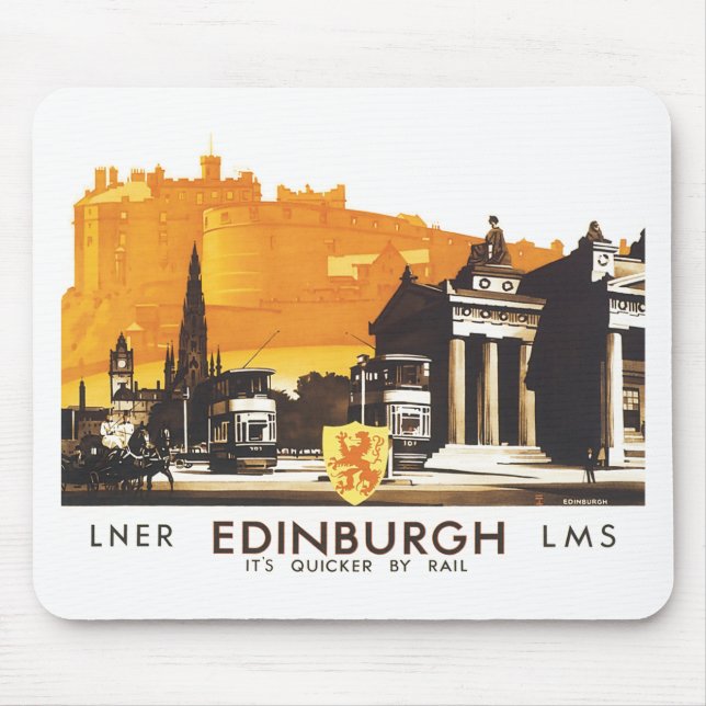 Edinburgh LNER Fine Vintage Travel Poster Mousepad (Vorne)