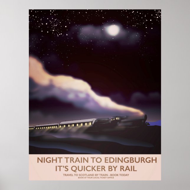 Edinburgh Locomotive Reiseplakat Poster (Vorne)
