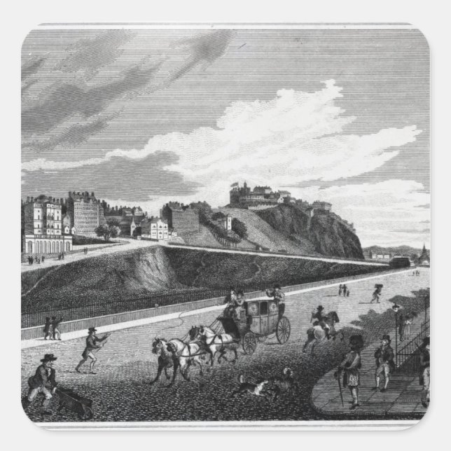 Edinburgh Quadratischer Aufkleber (Vorderseite)