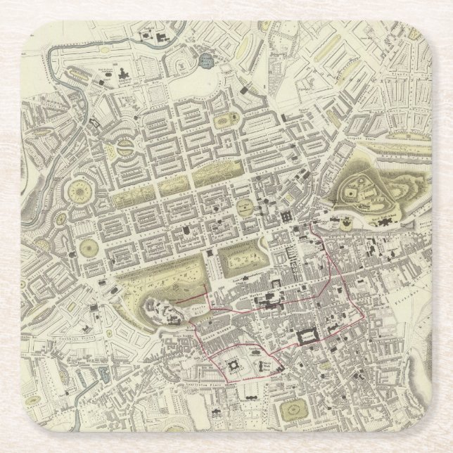 Edinburgh Rechteckiger Pappuntersetzer (Vorderseite)