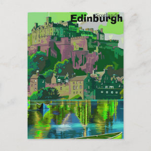 Edinburgh Reise Postkarte, Edinburgh Reise Kunst, Feiertagspostkarte