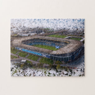 Edinburgh Rugby Stadion mit schottischer Flagge