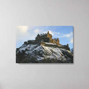 Edinburgh-Schloss bedeckt im Schnee Leinwanddruck