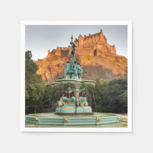 Edinburgh-Schloss-Brunnen-Prinzen Street Gardens Serviette
