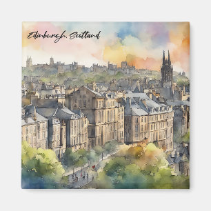 Edinburgh Schottland Burg Aquarell Reise Magnet