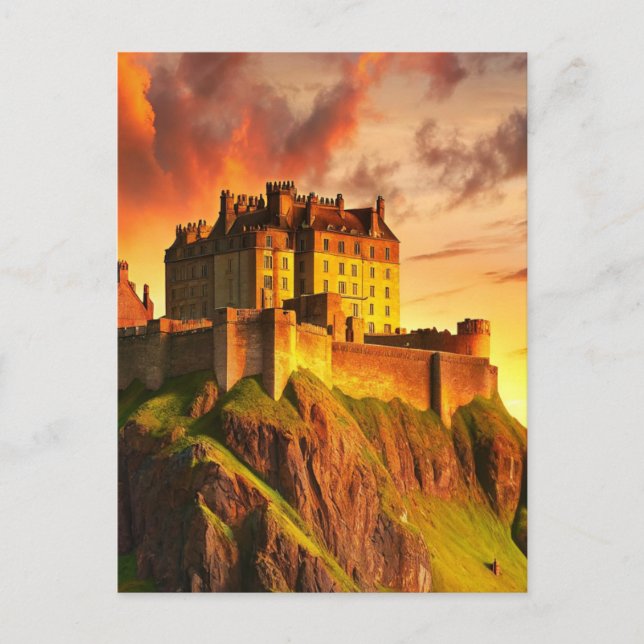 Edinburgh, Schottland, Goldene Stunde Postkarte (Vorderseite)