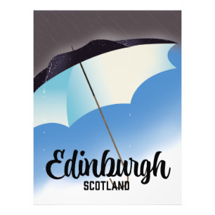 Edinburgh Schottland Regenschirm Reiseplakat Fotodruck