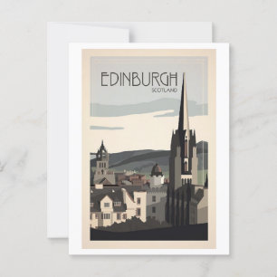 Edinburgh Schottland Retro Vintage Inspiriert Postkarte