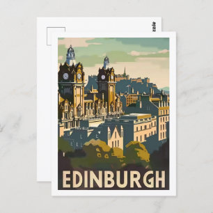 Edinburgh Schottland Vintag Berühmter Reiseort Postkarte