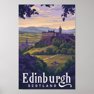 Edinburgh Schottland Vintage-Kunst-Reiseillustrati Poster