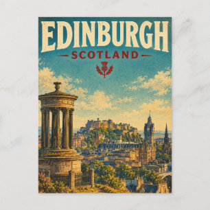 Edinburgh Schottland Vintage Reise Postkarte