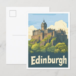 Edinburgh Schottland Vintage-Reiseillustration Postkarte