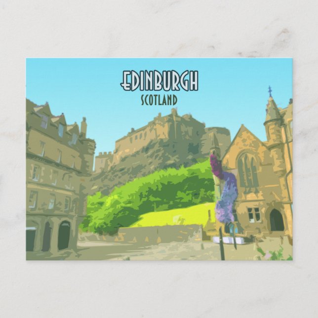 Edinburgh Scotland Castle Vereinigtes Königreich V Postkarte (Vorderseite)