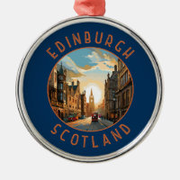 Edinburgh Scotland Retro Distressed Circle