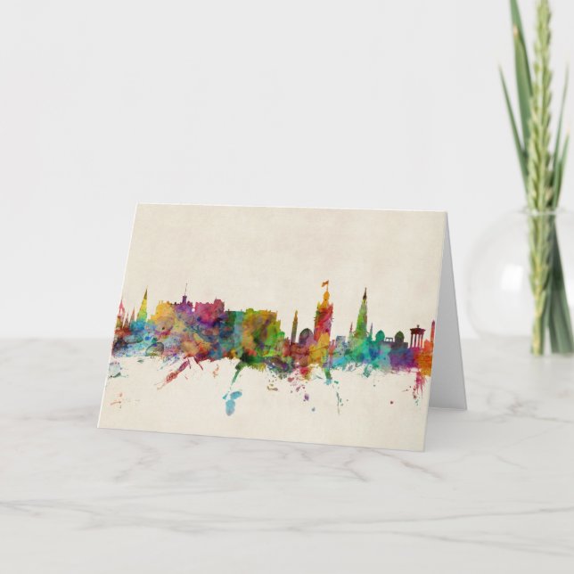 Edinburgh Scotland Skyline Karte (Vorderseite)