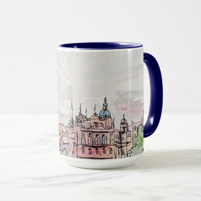 Edinburgh Scotland Watercolor Tasse (VorderseiteRechts)