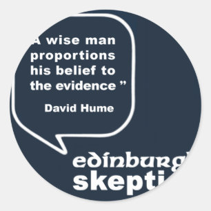 Edinburgh Skeptics - Hume Quote Runder Aufkleber