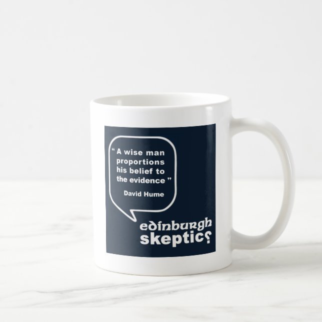 Edinburgh-Skeptiker - Hume Zitat Kaffeetasse (Rechts)